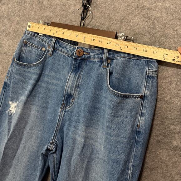 One Teaspoon Awesome Baggies Jeans Womens Sz 34 Blue Distressed High Waist - Picture 8 of 8
